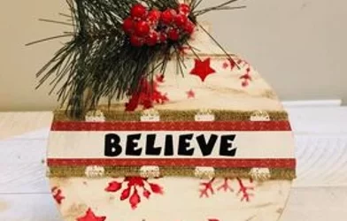 Farmhouse “Believe” Ornament DIY