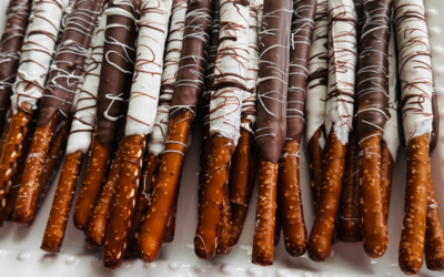 Caramel Chocolate Covered Pretzel Rods