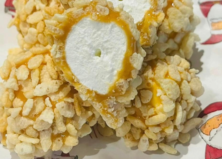 Caramel Marshmallow Rice Krispie Balls